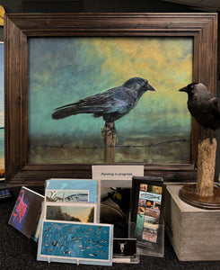 Simon Royer - Jackdaw, oil on canvass mounted on wood